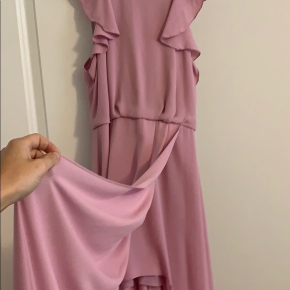Pink BCBG formal dress with open back and ruffles - Picture 6 of 8